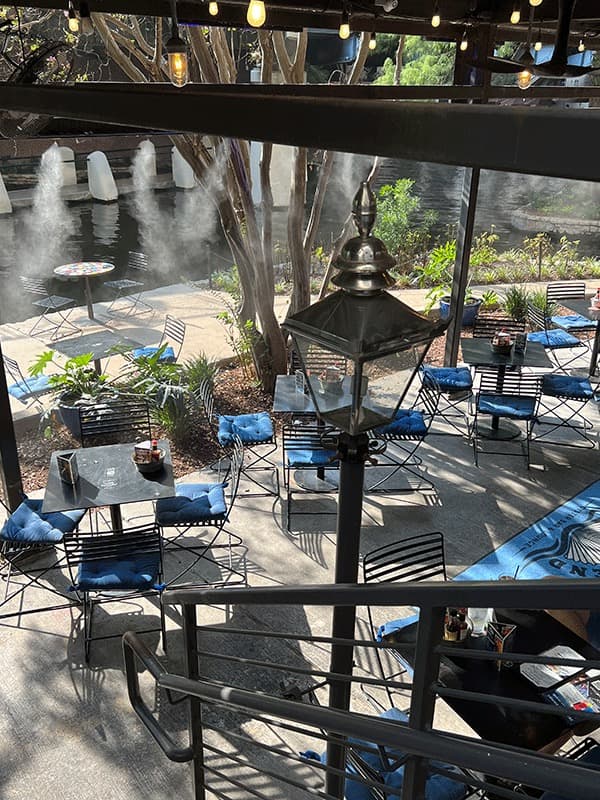 The patio at On the Bend in San Antonio, Texas