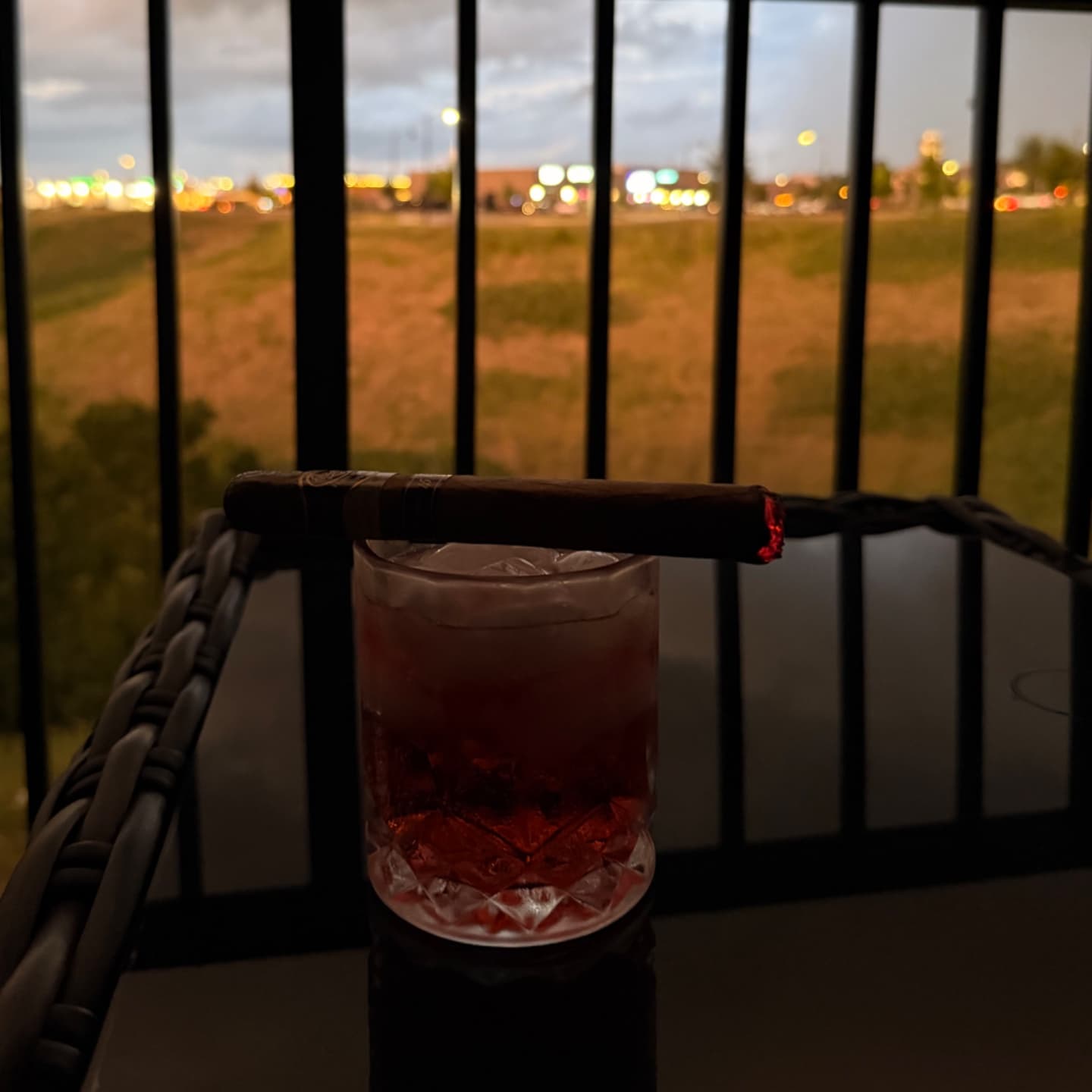 BlackBerry moonshine and a stick on the patio